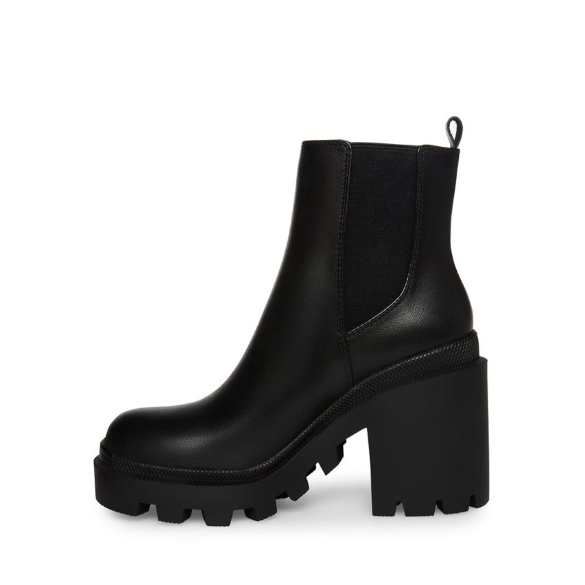 Black Steve Madden Roxie Leather Women's Ankle Boots | PH 4718IQM